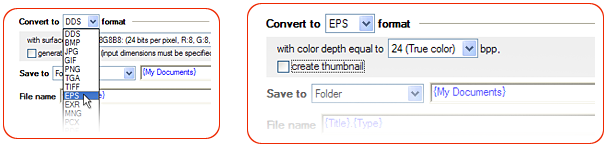 JPG to EPS converter properties