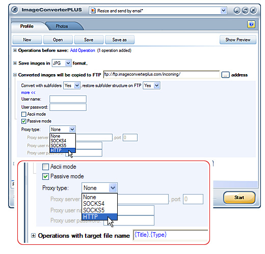 To setup the HTTP server, select the 