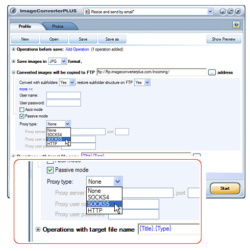 To setup SOCKS5 server, select 